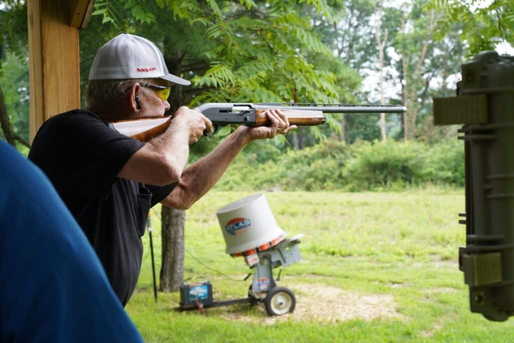a man shooting at wing pointe sporting clays